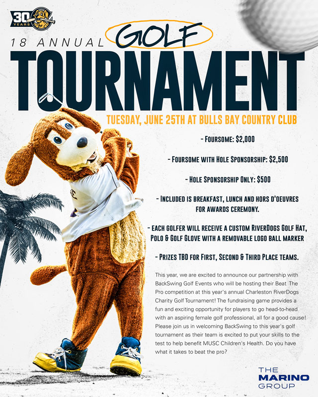 Flyer/Poster for the 18th Annual Golf Tournament at Bulls Bay Country Club