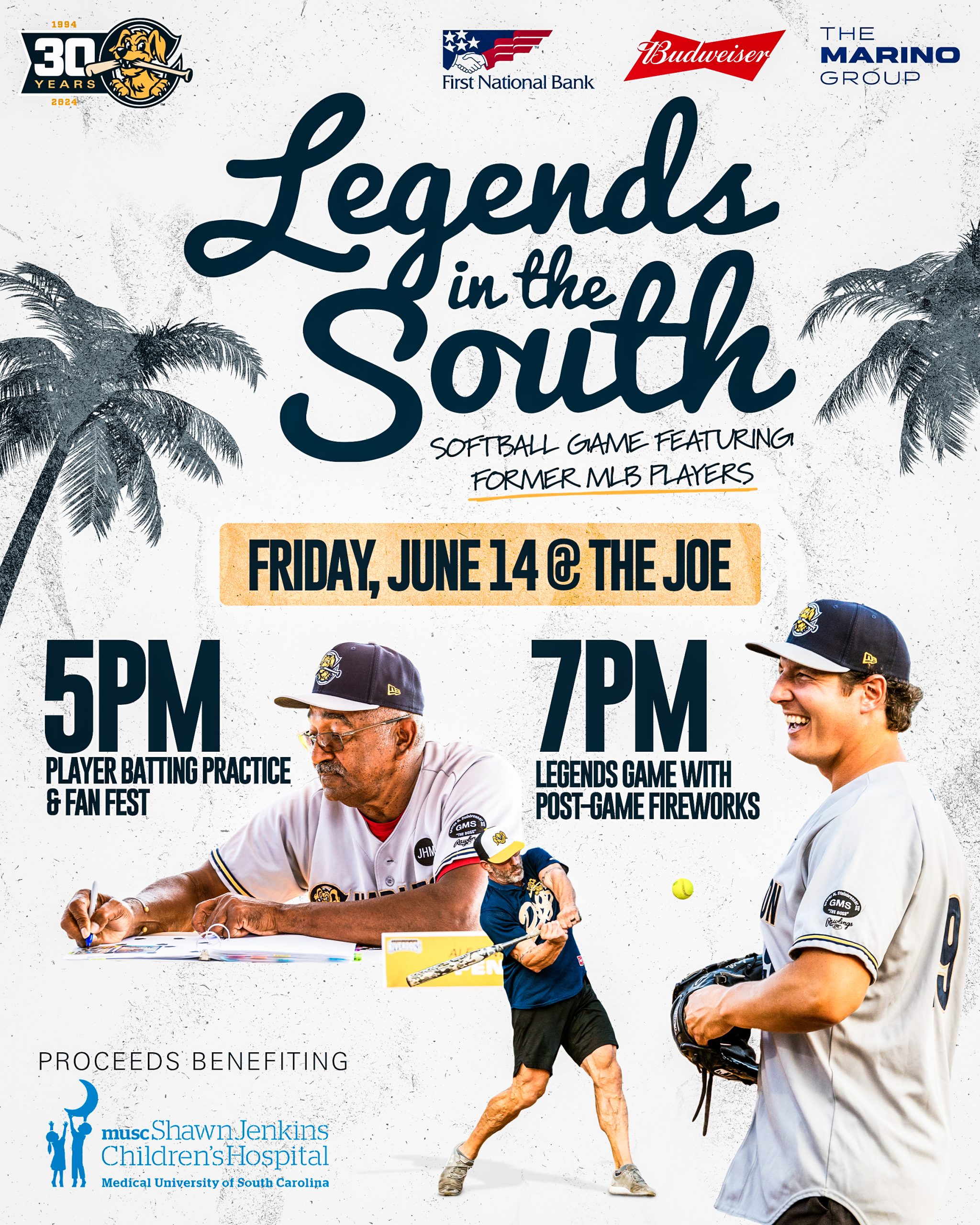 Flyer/Poster - Legends in the South softwall event at the Joseph R. Riley Park in Charleston, SC